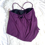 Becca ETC Purple Mulit Way Straps Front Tie Tankini Top NWT- Size 1X 16-18 (TOP ONLY)