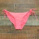 Victoria's Secret Coral Side Tie Ruched Back Swim Bottoms- Size S