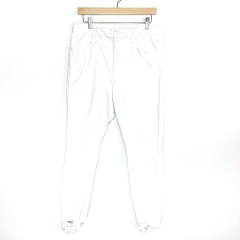 Good American White Distressed Skinny Jeans- Size 15 (Inseam 27”)