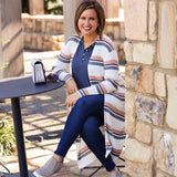 BP Pink & Grey Ribbed Duster Cardigan- Size S