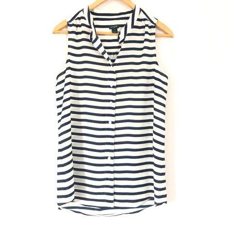 J Crew Striped Button Up Tank- Size 4