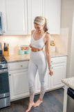 Beyond Yoga White with Rose Gold Speckle High Waisted Leggings- Size S (sold out online, Inseam 26")