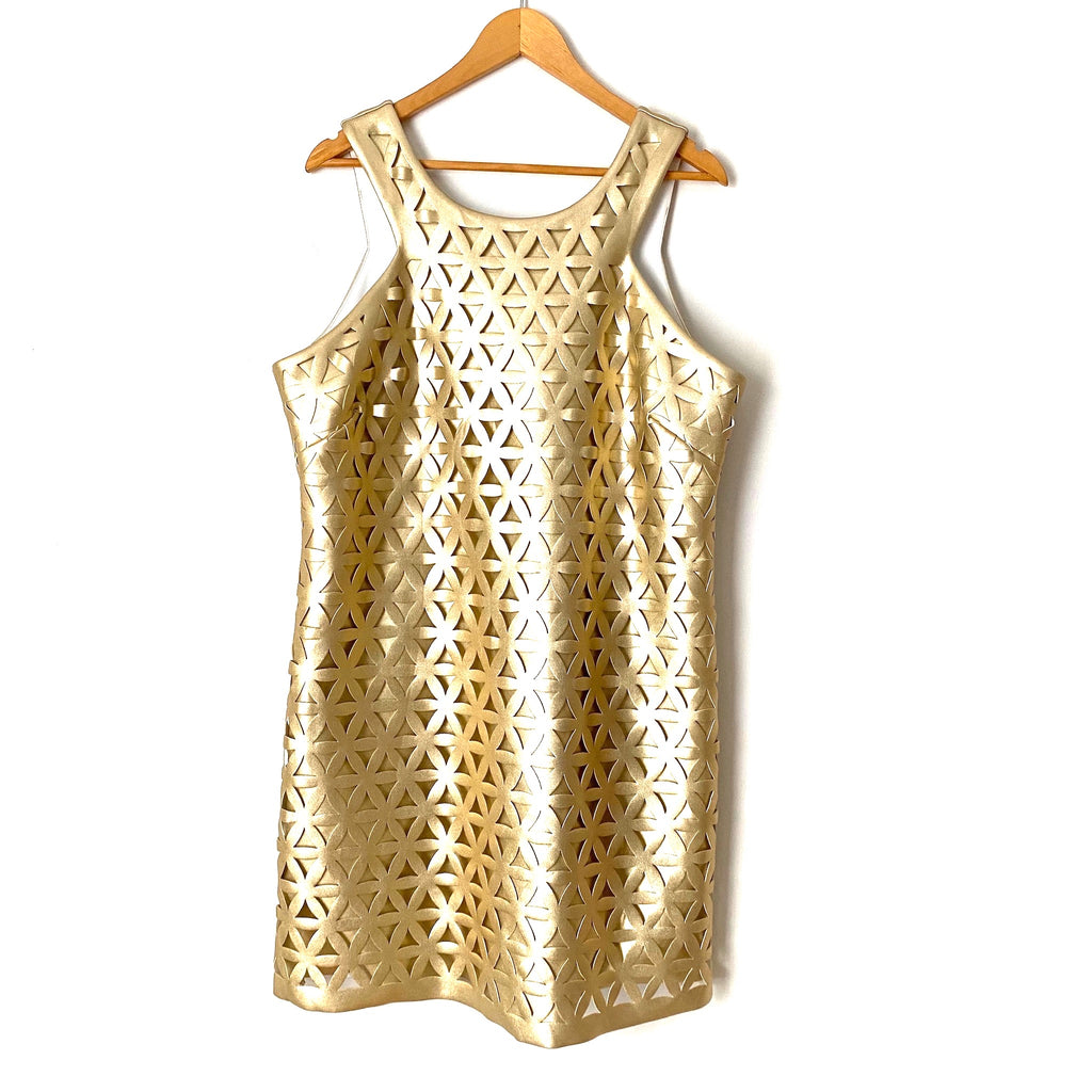 slim fit dress slacks Lilly Pulitzer Cut Out Gold Tank Shift Dress- Size XL – The Saved Collection