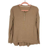 In Loom Tan Side Slit Top- Size S
