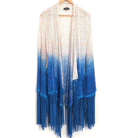 Sky Brand Crochet Kimono with Fringe- Size XS