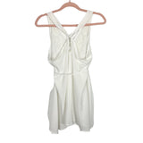 Motherhood Maternity White Embroidered Detail with Front Tie and Back Knot and Keyhole Maternity Tank- Size M