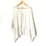 Monoreno White Lace Poncho Top- Size L