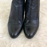 Steve Madden Black Leather Heel Booties with Side Zipper- Size 9 (see notes!!)