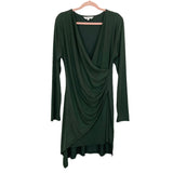 Amaryllis Hunter Green Faux Wrap with Asymmetrical Hem Dress- Size 1X (sold out online)