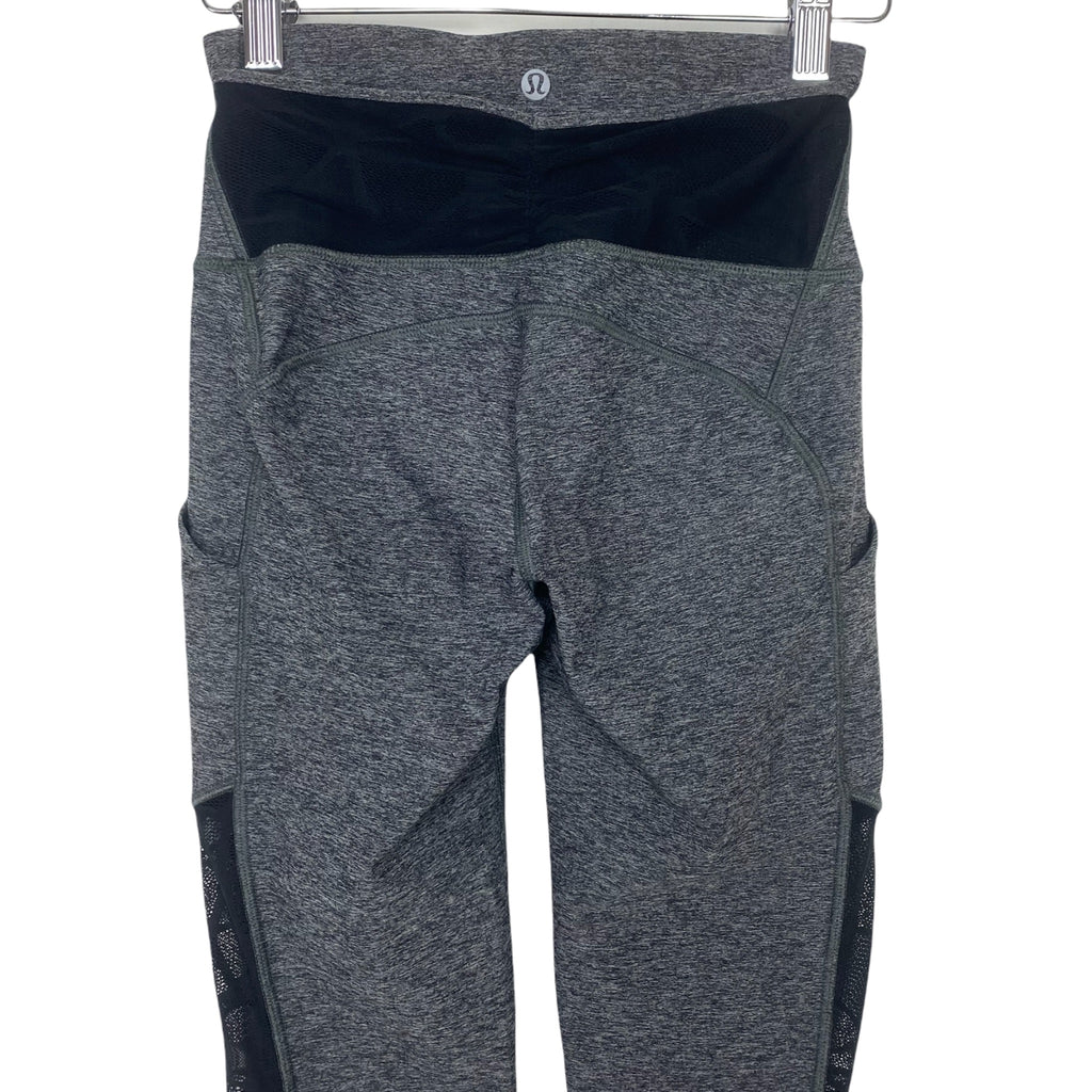 Lululemon Heathered Grey with Dark Grey Side Stripes Cropped Leggings- –  The Saved Collection
