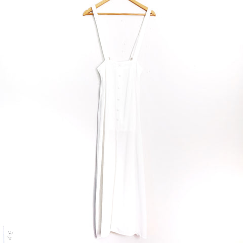 Favlux White Faux Button Up Maxi with Front Slit- Size S
