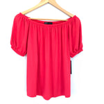 Gibson Red Orange Hot Summer Nights Off the Shoulder Blouse NWT- Size XS