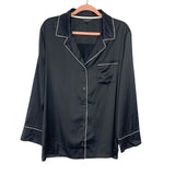 Soma Sensual Black Satin Long Sleeve Pajama Set- Size L (sold as set)