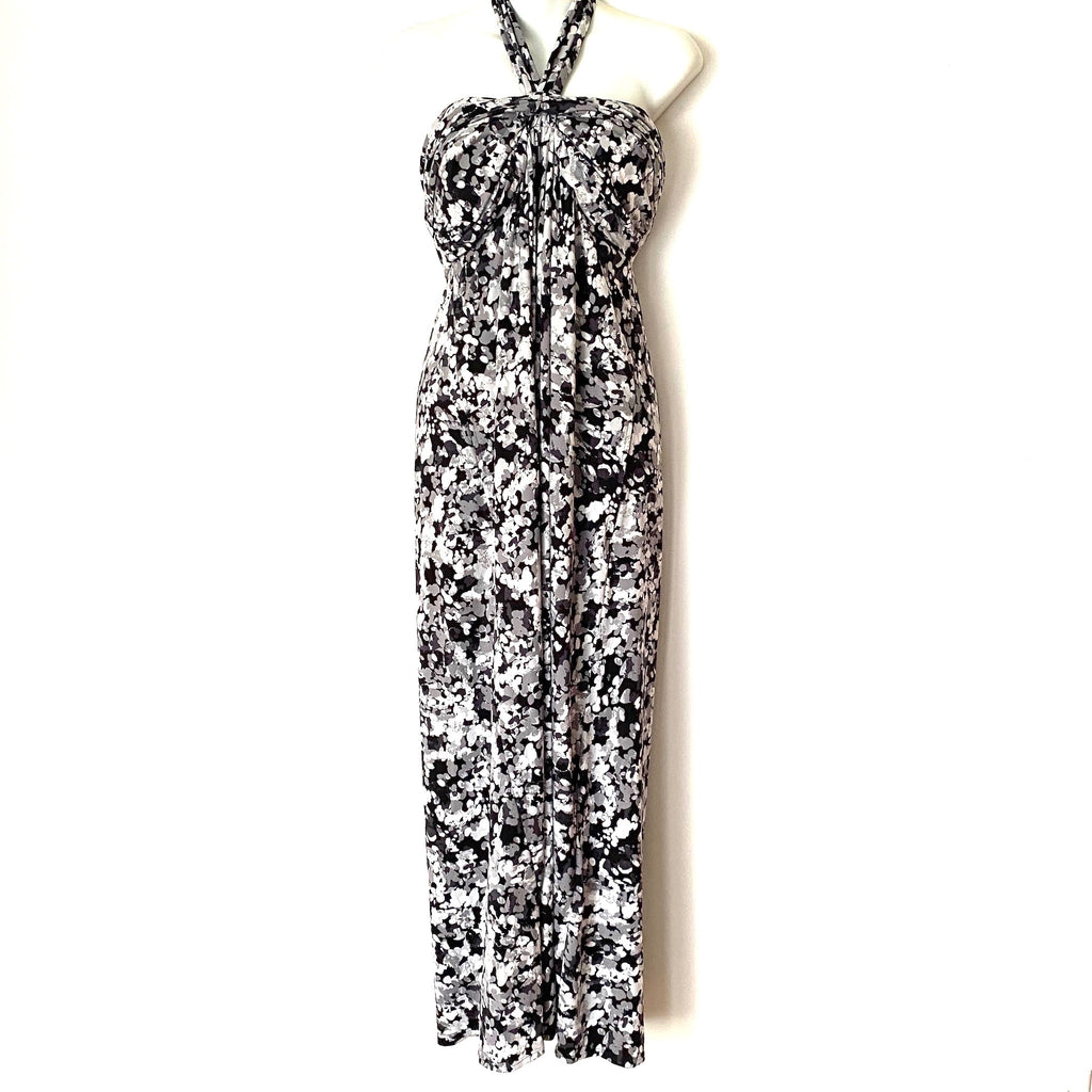Soma Black and White Halter Tie Maxi Dress- Size L – The Saved Collection