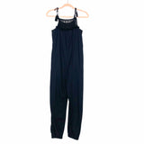 Madewell Black Crochet Tie Strap Raw Silk Jumpsuit- Size XS (see notes)