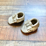 Freshly Picked Gold Leather Bow Moccasins- Size 0