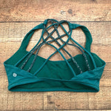 Lululemon Green With Green/Animal Print Straps Padded Sports Bra- Size 8