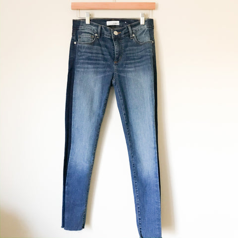 LOFT Modern Skinny Jeans with Side Stripe and Raw Hem- Size 2 (Inseam 26")