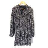Aakaa Black Floral Tie Front Dress- Size S