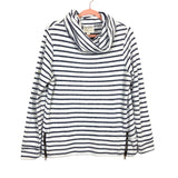 Sail to Sable White/Navy Striped Cowl Neck Pullover- Size XL (see notes)