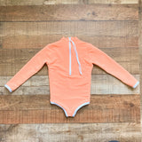 Lain Snow Kid's Cantelope Ribbed Zipper Back One Piece- Size 4/5 (see notes, sold out online)