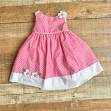 Florence Eiseman Pink Polka Dot Flower Dress- Size 12M