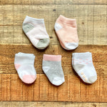 No Brand Five Sets of Grey/Pink Socks- Size ~NB (see notes)