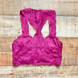Free People Intimately Berry Lace Racerback Bralette- Size XS