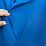 Diane von Furstenberg Blue 100% Silk Shirt Collar with Tie Belt Dress- Size 14 (see notes)