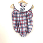 Southern Sunshine Kids Plaid Bubble Monogrammed mMf - Size 12mo