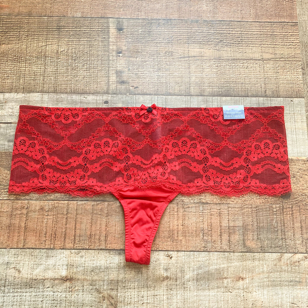 Cacique Red Lace Thong Underwear NWT- Size 14/16 (We have matching bra –  The Saved Collection