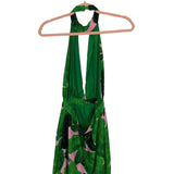 Boohoo Rach Halter Palm Print Side Slit Maxi Dress NWT-  Size 4