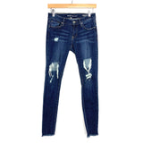 Special A Distressed Ankle Skinny Dark Denim Jeans- Size 3 (Inseam 27")