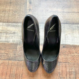 Brian Atwood Iridescent Snakeskin Leather Heels- Size 6