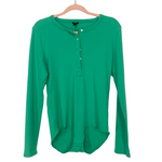 J Crew Green Ribbed Button Front Bodysuit- Size L