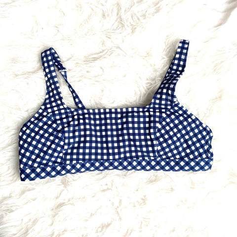 Draper James x Lands' End Gingham Removable Pads Bikini Top- Size 12 (TOP ONLY)