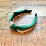 No Brand Gray/Green Color Block Knot Headband