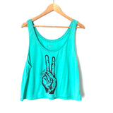 Bennett James Teal Peace Sign Tank- Size ~M