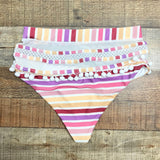 Tularosa Striped Mesh Pom Pom Bikini Bottoms- Size S (see notes, sold out online, we have matching top)