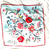 LOFT Blue Floral Print Square Scarf/Handkerchief NWT