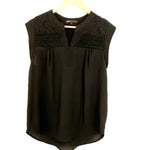 Gibson Black Cap Sleeve With Lace Blouse- Size XS