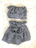 No Brand Gingham Two Piece Short Set- Size S