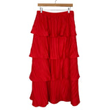 Show Me Your Mumu Red Pleated Tiered Midi Skirt- Size XL (we have matching top)