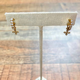No Brand Gold CZ Dangle Cross Earrings