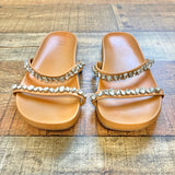 A New Day Double Strap Jeweled Sandals- Size 7.5 (see notes)