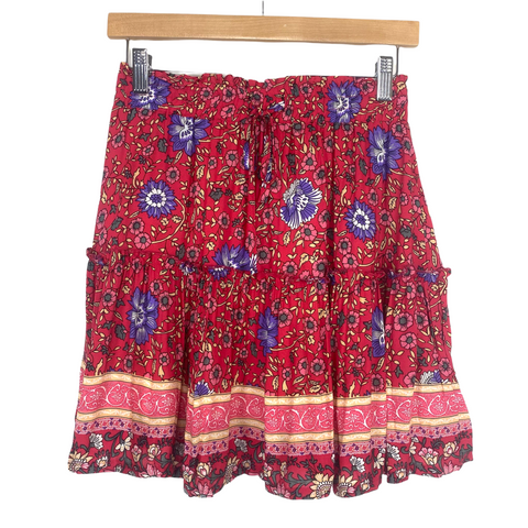 Hibluco Red/Purple/Pink/Yellow Floral Skirt NWT- Size S