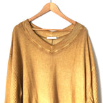 Mustard Seed Mustard Waffle Knit Long Sleeve Top- Size S