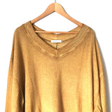Mustard Seed Mustard Waffle Knit Long Sleeve Top- Size S