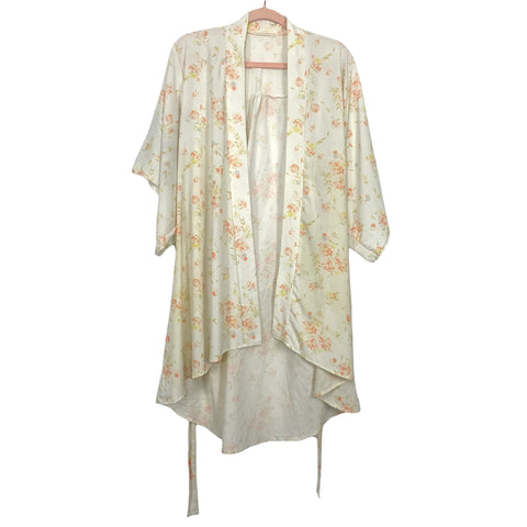 Love Ophelia Cream Floral Print Belted Robe- Size ~S (see notes)