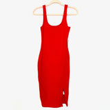 Express Red Sleeveless Bodycon Front Slit Midi Length Dress NWT- Size XS